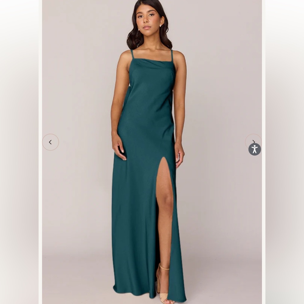 Revelry Steph Crepe Bridesmaid Dress Classic Emerald size 8